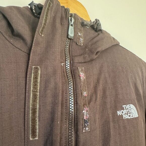 SALE! Brown The North Face Down Hyvent Belted Coat Size M EUC - Picture 8 of 9